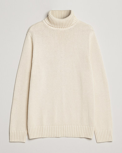 Heren | Sale | A Day's March | Forres Cotton/Cashmere Rollneck Off White