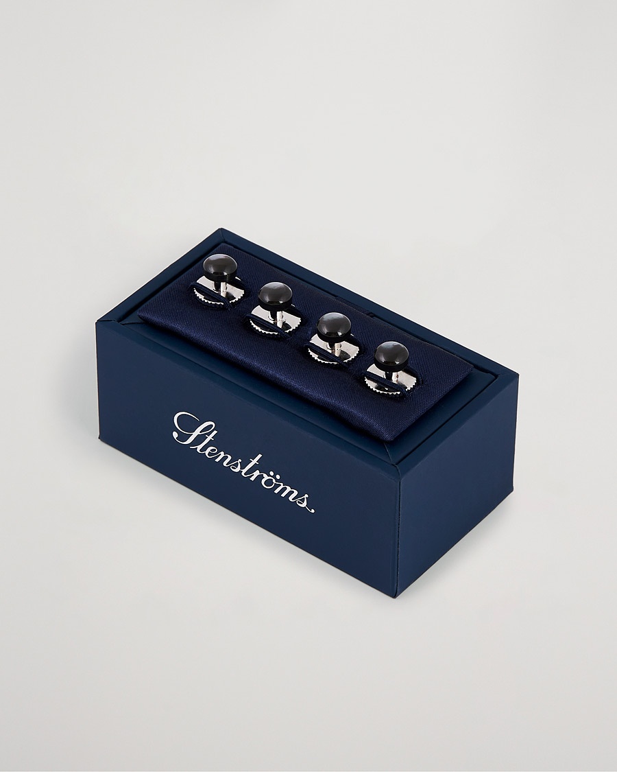 Stenströms Shirt Studs Black – Grijs