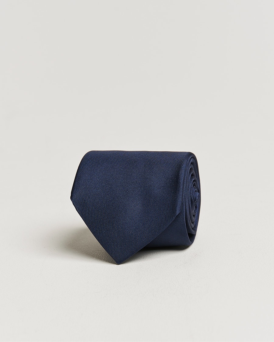 Stenströms Silk Tie Plain Navy – Blauw