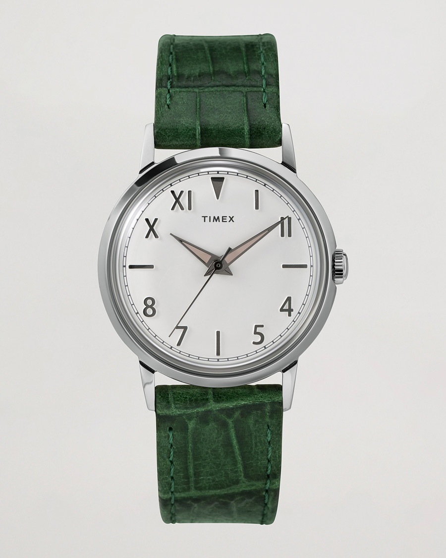 Timex Marlin Hand-Wound 34mm White Dial – Groen