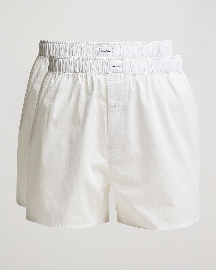 Bread & Boxers 2-Pack Boxer Shorts White – Wit