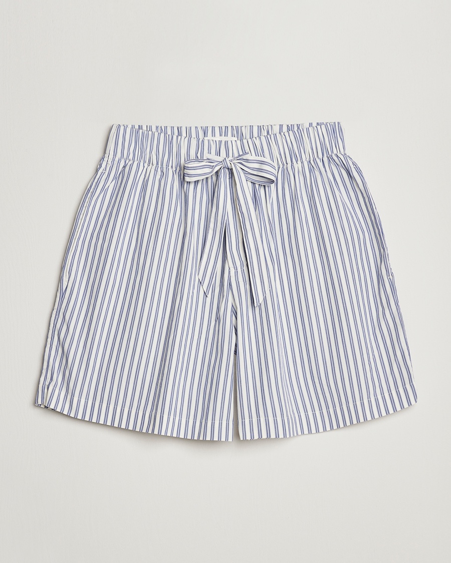 Tekla Poplin Pyjama Shorts Skagen Stripes – Blauw