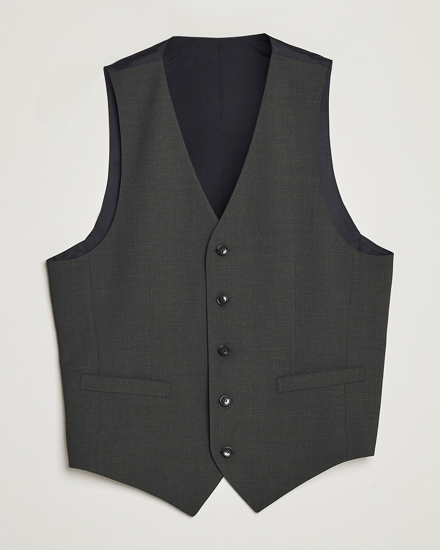 Tiger of Sweden Wayde Wool Travel Waistcoat Olive Extreme – Groen