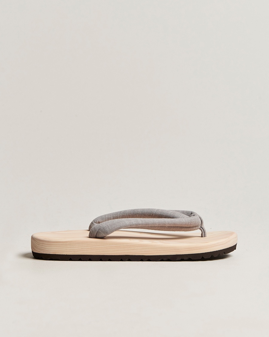  Wooden Geta Sandals Light Grey