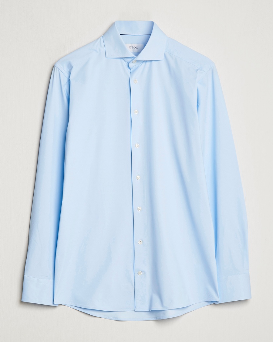 Eton Slim Fit Four Way Stretch Shirt Light Blue – Blauw