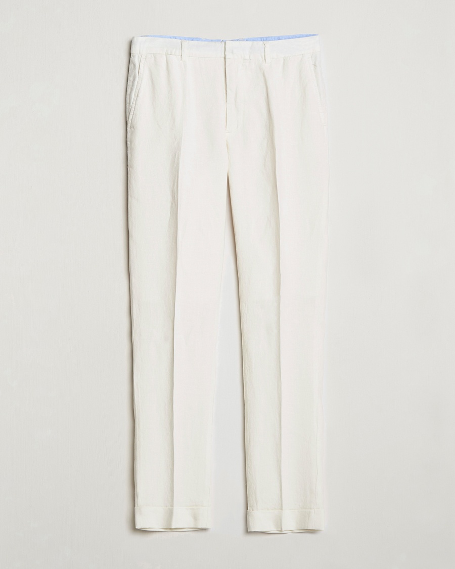 Polo Ralph Lauren Linen Pleated Trousers Cream – Beige