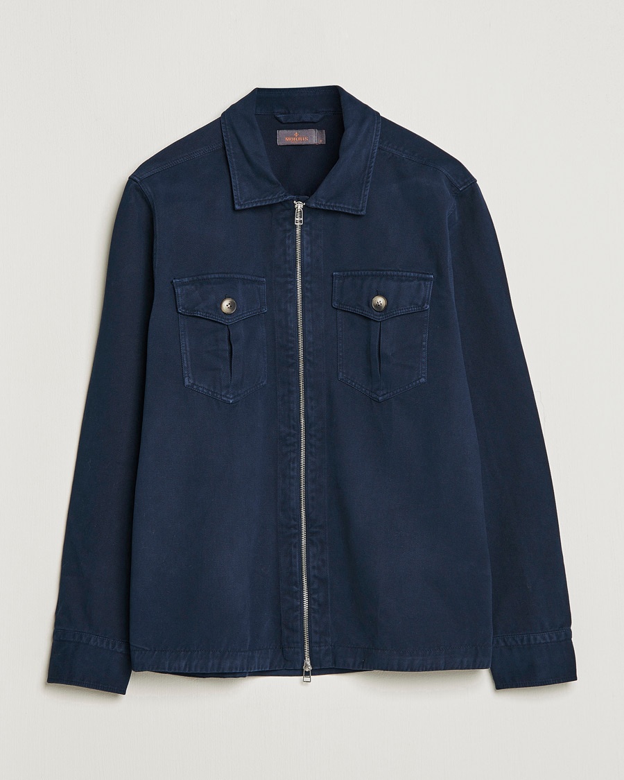Heren | Preppy Authentic | Morris | Brayden Zip Overshirt Old Blue