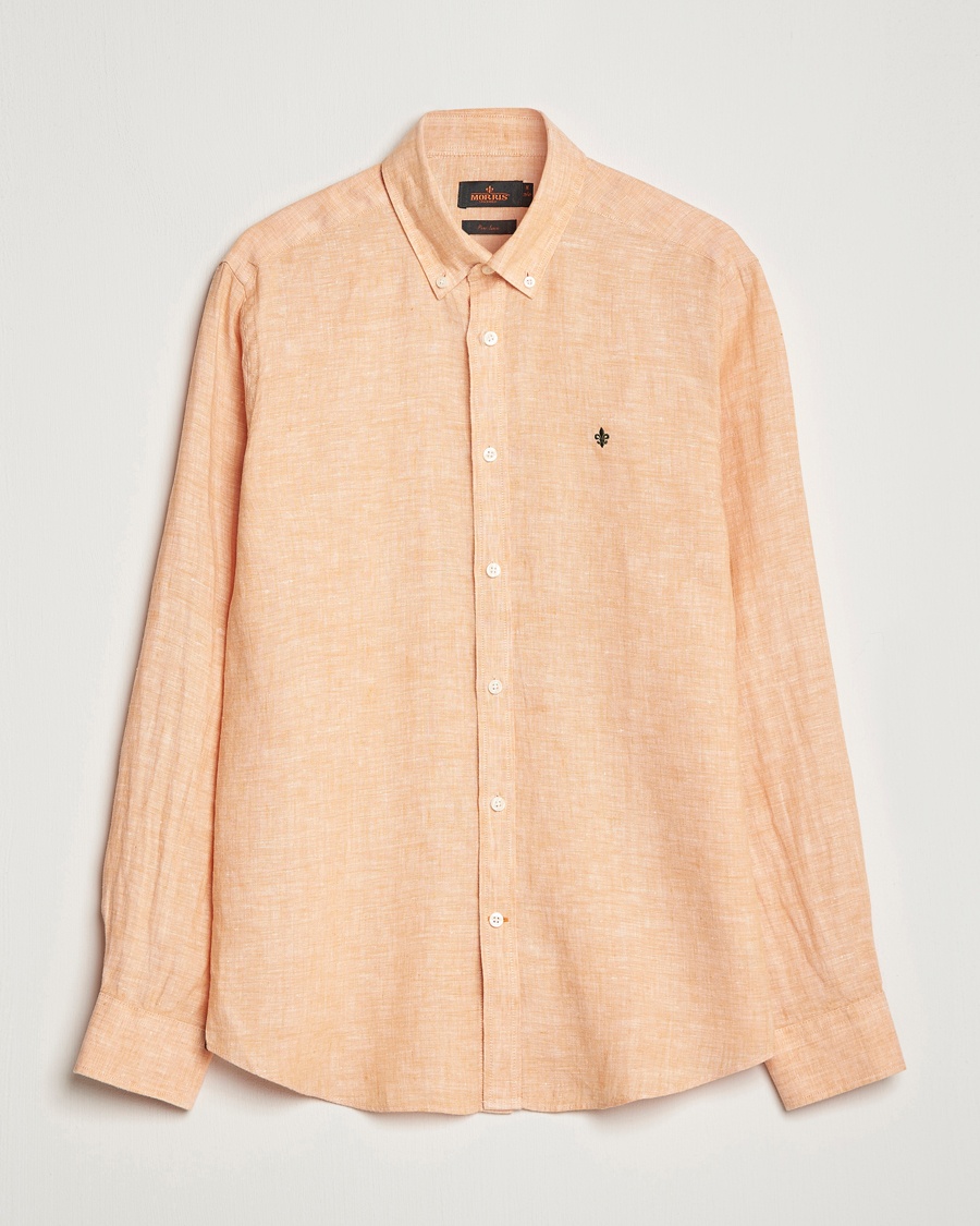 Morris Douglas Linen Button Down Shirt Orange – Oranje