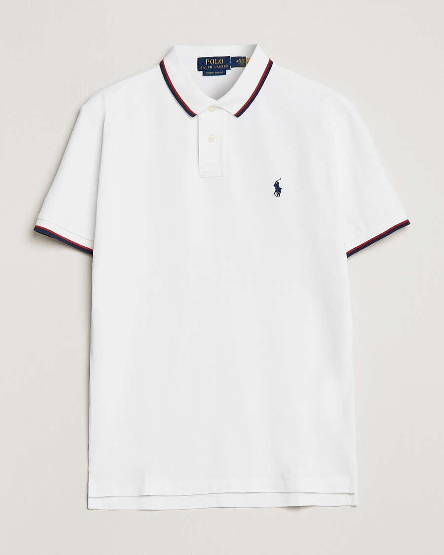 Polo Ralph Lauren Custom Slim Fit Tipped Polo White – Wit