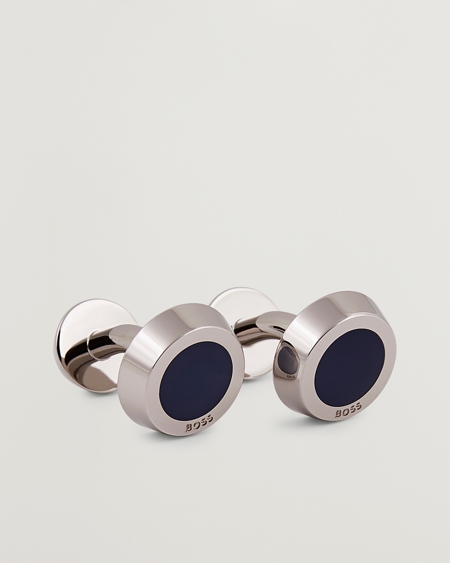 Heren | Zwarte stropdas | BOSS BLACK | Simony Cufflink Navy