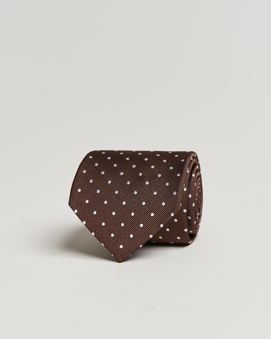 Amanda Christensen Dot Classic Tie 8 cm Brown/White – Bruin