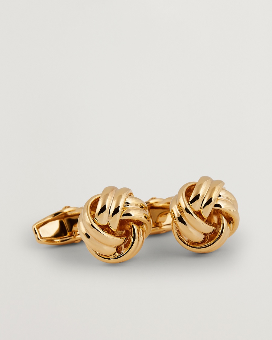 Amanda Christensen Knot Cufflink & Shirt Studs Set Gold – Goud