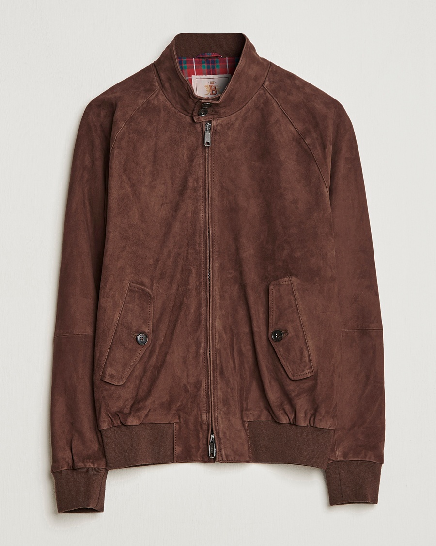 Baracuta G9 Suede Jacket Chocolate – Bruin