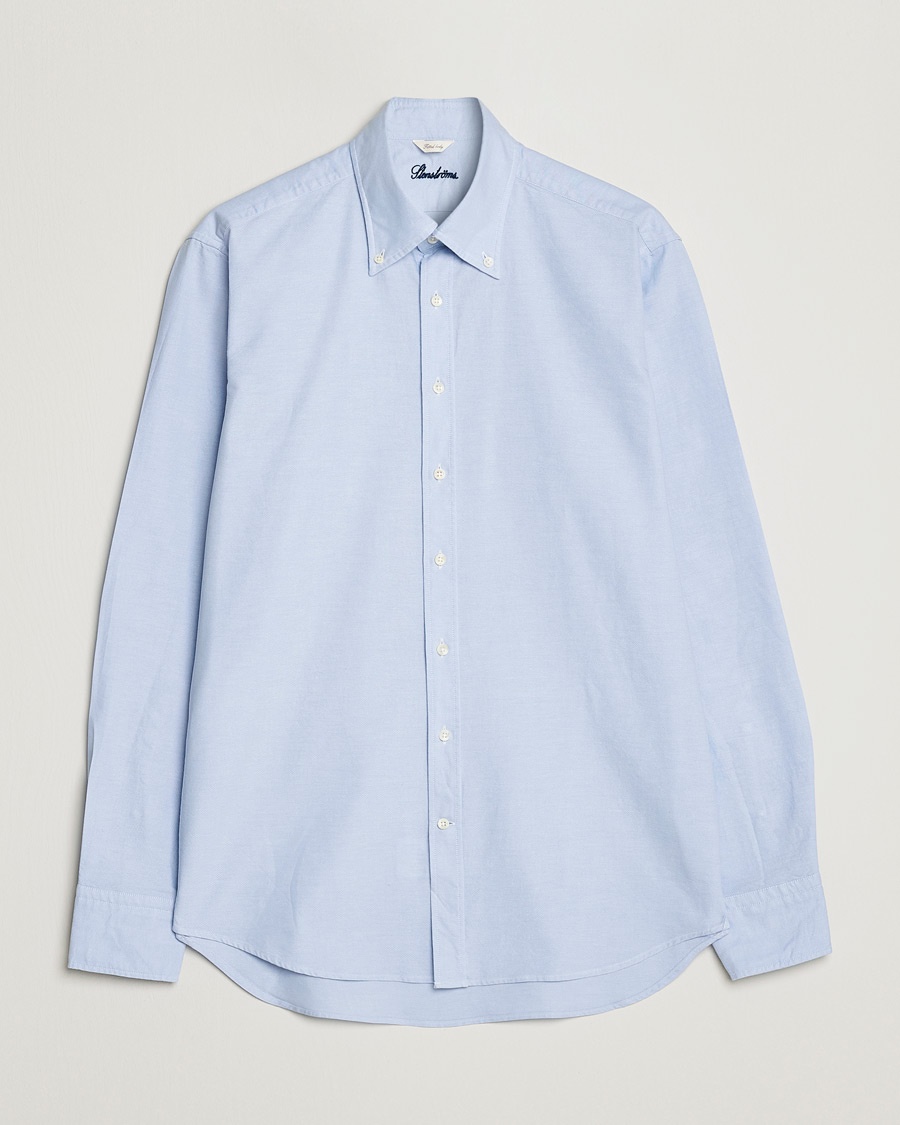 Heren | Personal Classics | Stenströms | Fitted Body Oxford Shirt Light Blue