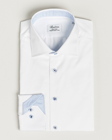 Heren | Stenströms | Stenströms | Fitted Body Contrast Cut Away Shirt White