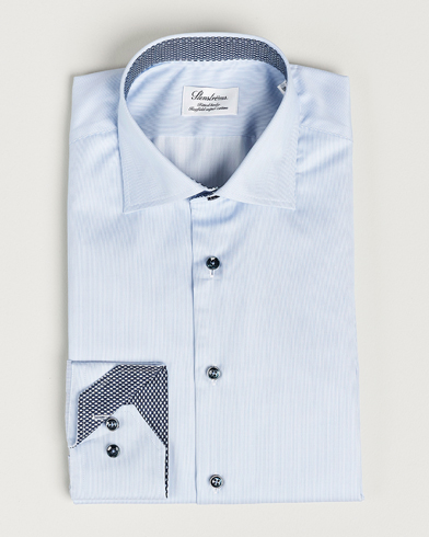 Heren | Stenströms | Stenströms | Fitted Body Contrast Cotton Shirt White/Blue