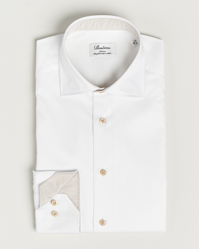 Heren | Stenströms | Stenströms | Fitted Body Contrast Cotton Shirt White