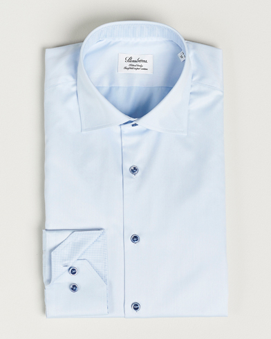 Heren | Stenströms | Stenströms | Fitted Body Contrast Twill Shirt Light Blue