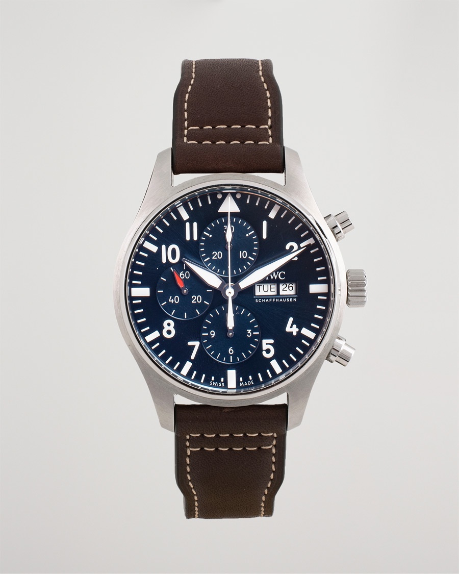 IWC Pre-Owned Le Petit Prince Chronograph IW377714 Steel Blue – Blauw
