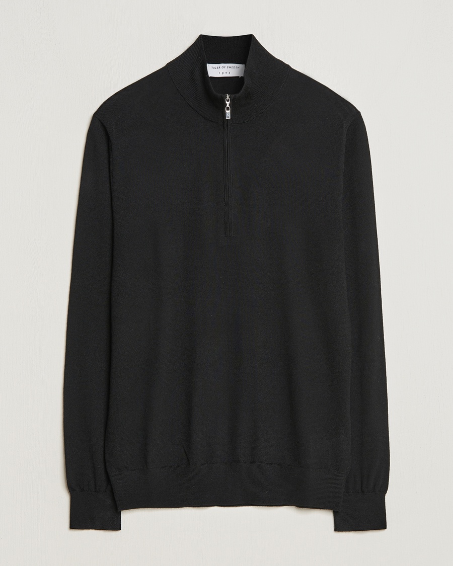 Tiger of Sweden Errol Merino Half Zip Black – Zwart