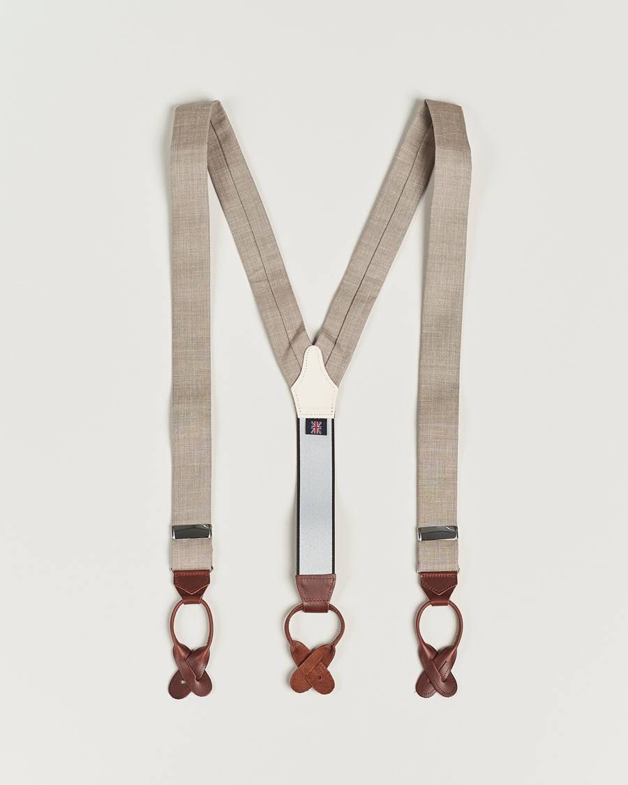 Heren | Accessoires | Albert Thurston | Linen Braces Beige