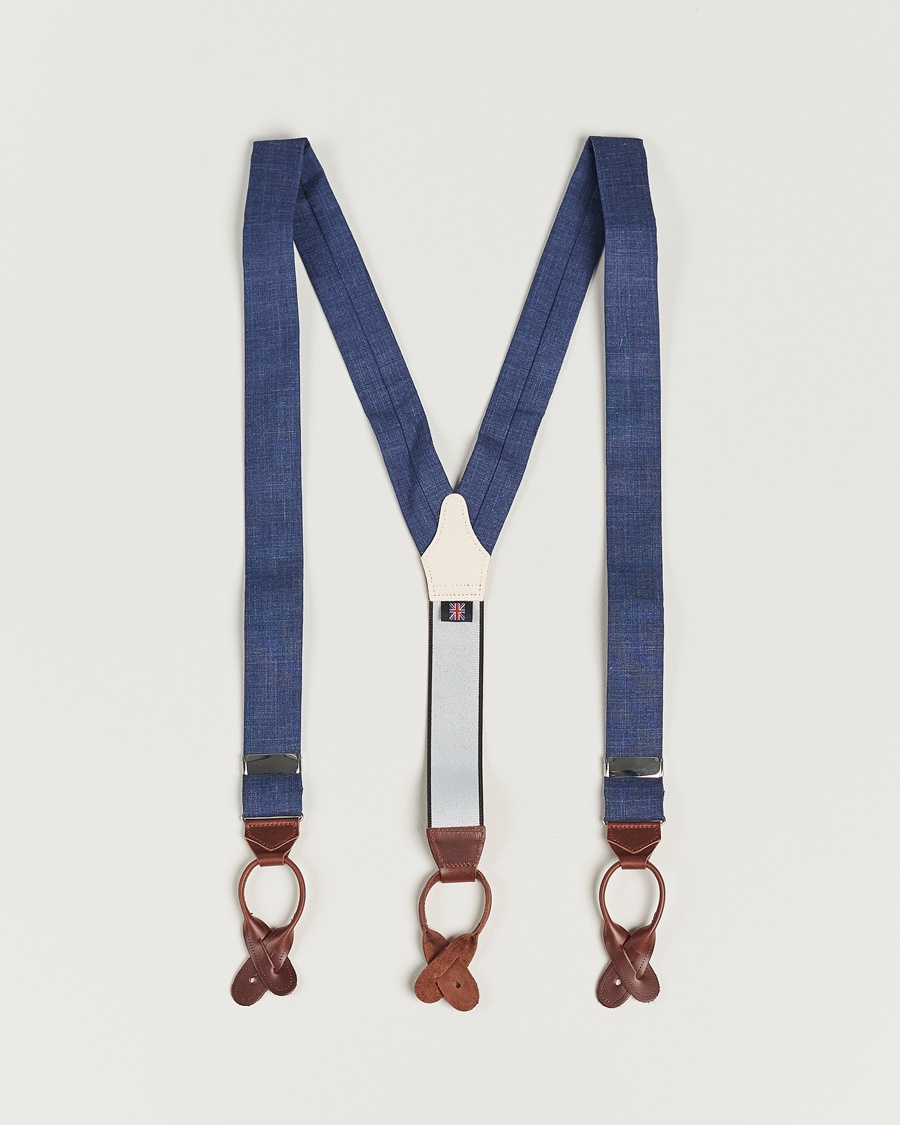 Heren | Accessoires | Albert Thurston | Linen Braces Blue