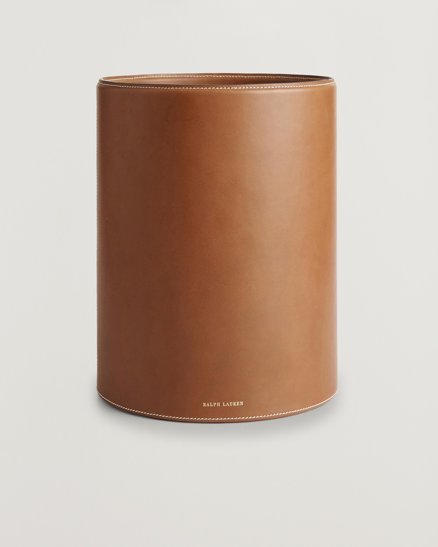Heren | | Ralph Lauren Home | Brennan Leather Waste Bin Saddle Brown