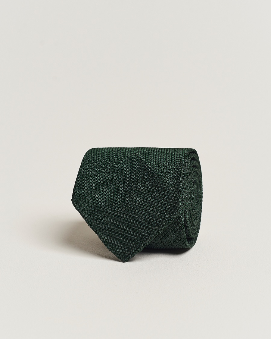 Finamore Napoli Grenadine Silk Tie Forest Green – Groen