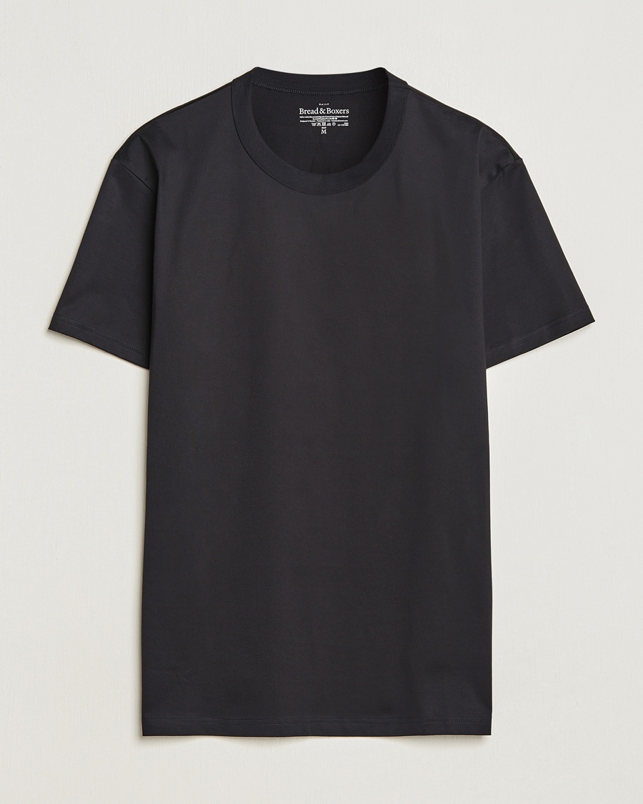 Bread & Boxers Pima Cotton Crew Neck T-Shirt Black – Zwart