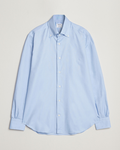 Heren | Mazzarelli | Mazzarelli | Soft Washed Button Down Oxford Shirt Light Blue