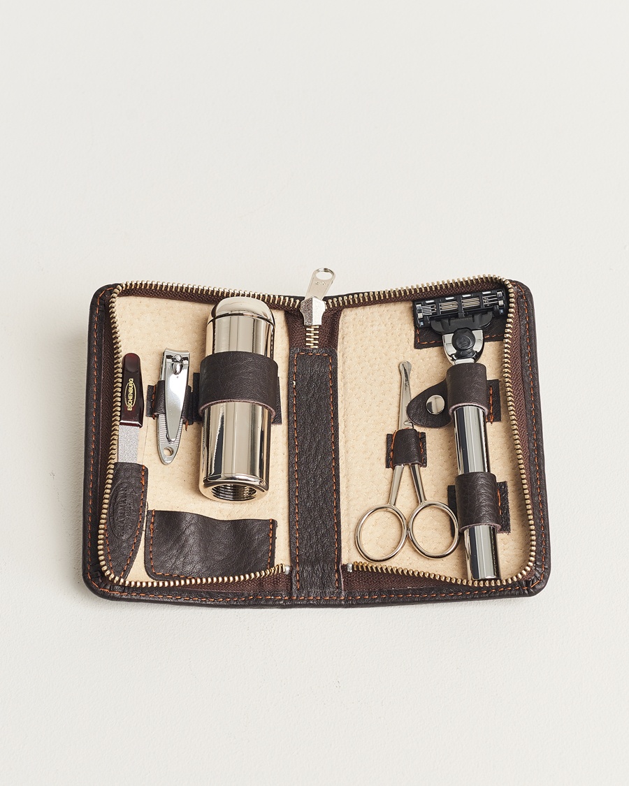 Heren | Student | F. Hammann | Shaving and Manicure Set Dark Brown