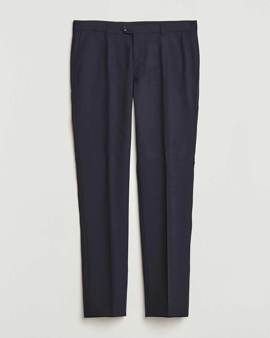 Heren | Personal Classics | Oscar Jacobson | Denz Wool Trousers Navy