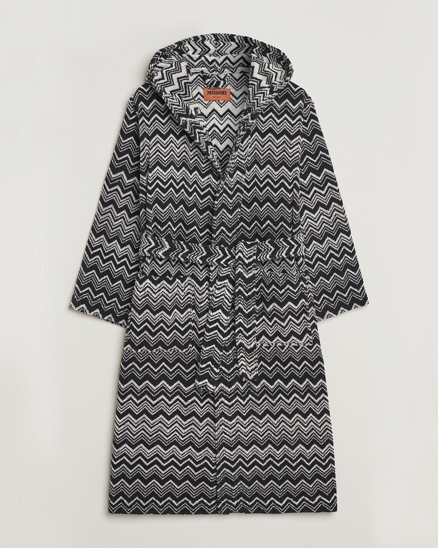 Missoni Home Keith Bathrobe Grey/Black – Zwart