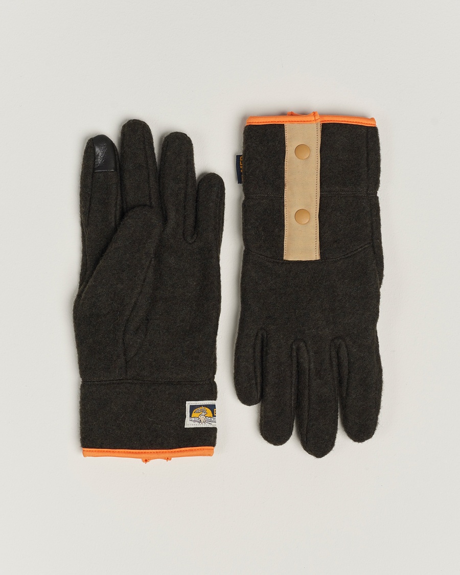 Heren | | Elmer by Swany | Recycled Wool Fleece Gloves Dark Brown