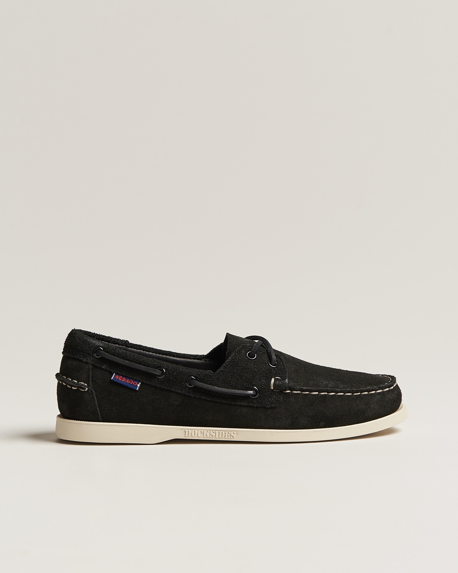  Docksides Suede Boat Shoe Black