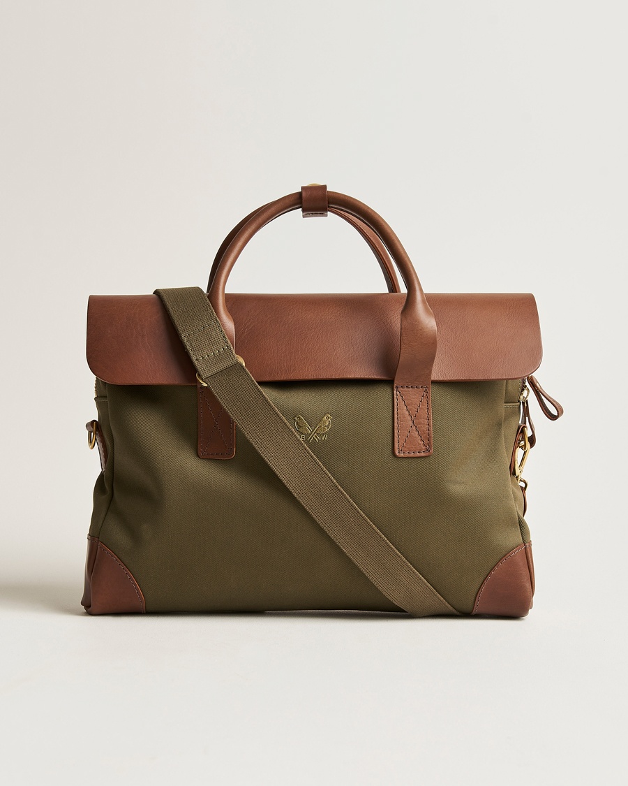 Bennett Winch Canvas Briefcase Olive – Groen