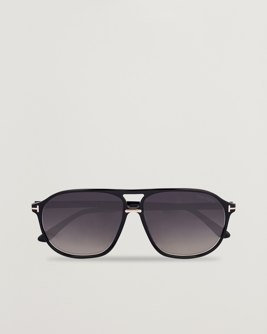 Tom Ford Bruce Sunglasses Shiny Black/Gradient Smoke – Zwart