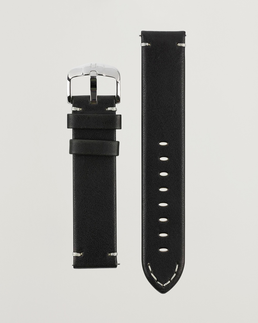 HIRSCH Ranger Retro Leather Watch Strap Black – Zwart