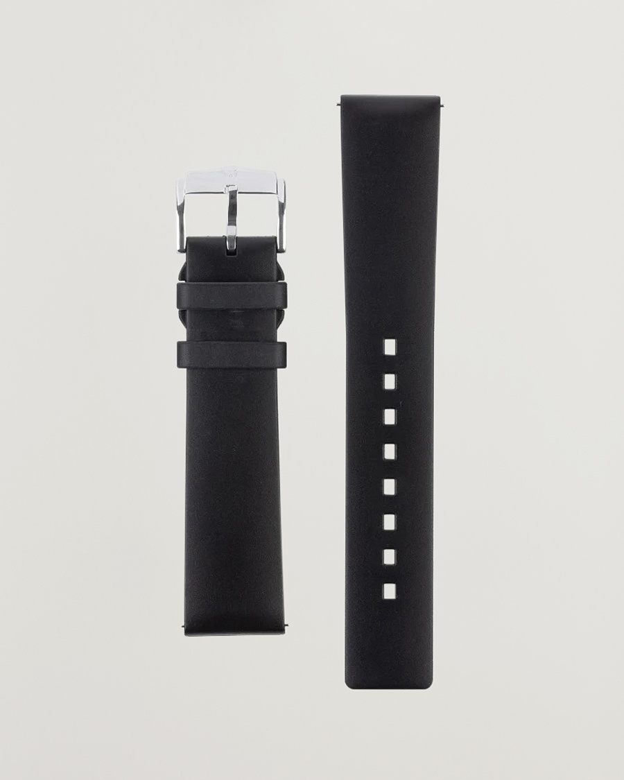 HIRSCH Pure Natural Rubber Watch Strap Black – Zwart