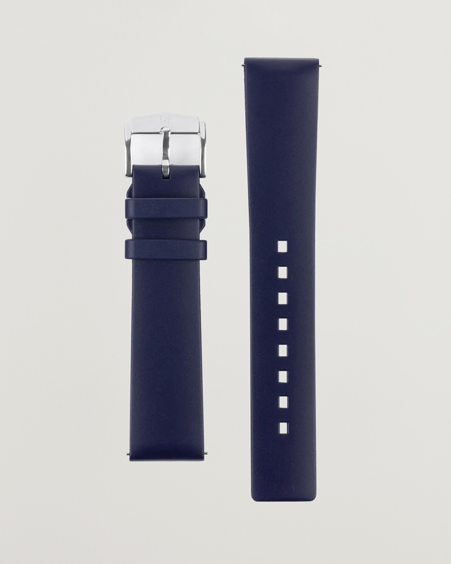 HIRSCH Pure Natural Rubber Watch Strap Blue – Blauw