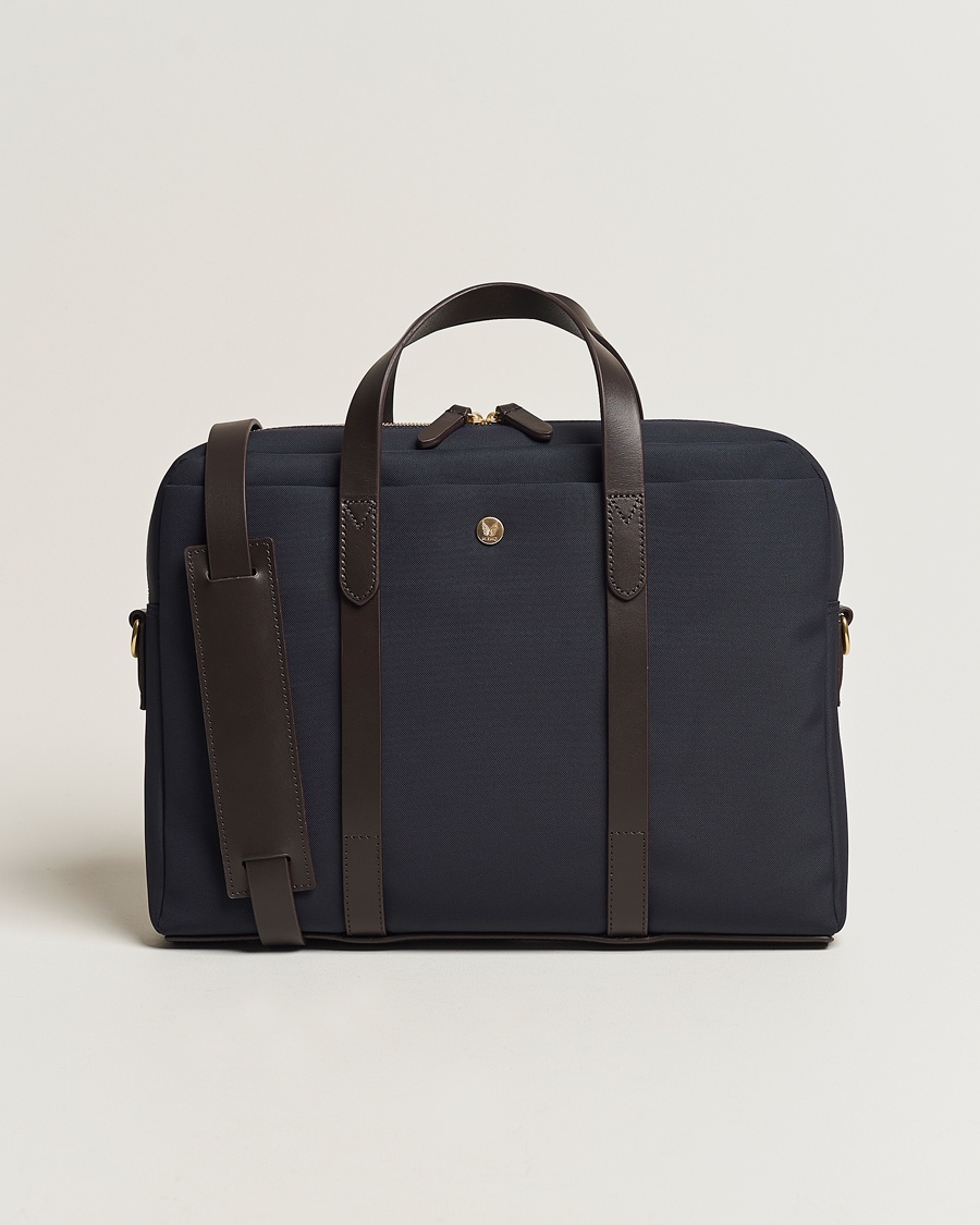 Mismo M/S Aspire Briefcase Navy/Dark Brown – Blauw