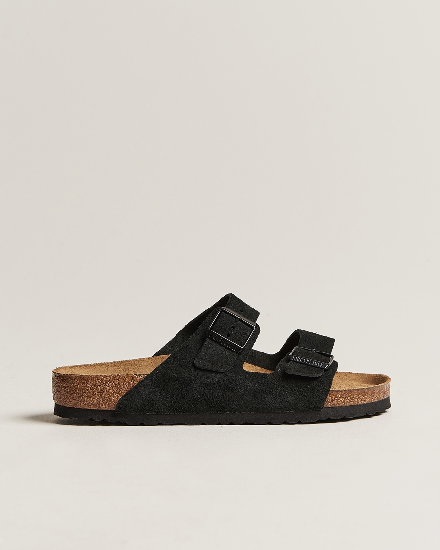 BIRKENSTOCK Arizona Soft Footbed Black Suede – Zwart