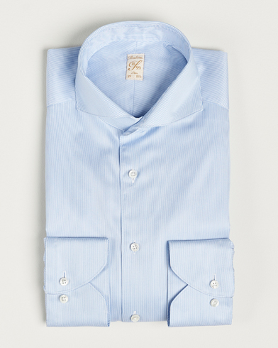 Heren | Stenströms | Stenströms | 1899 Slim Supima Cotton Twill Stripe Shirt Blue