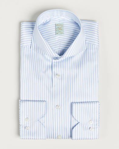 Heren | Stenströms | Stenströms | 1899 Slim Supima Cotton Stripe Shirt Blue