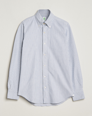 Heren |  | Finamore Napoli | Tokyo Slim Oxford Button Down Shirt Blue Stripe