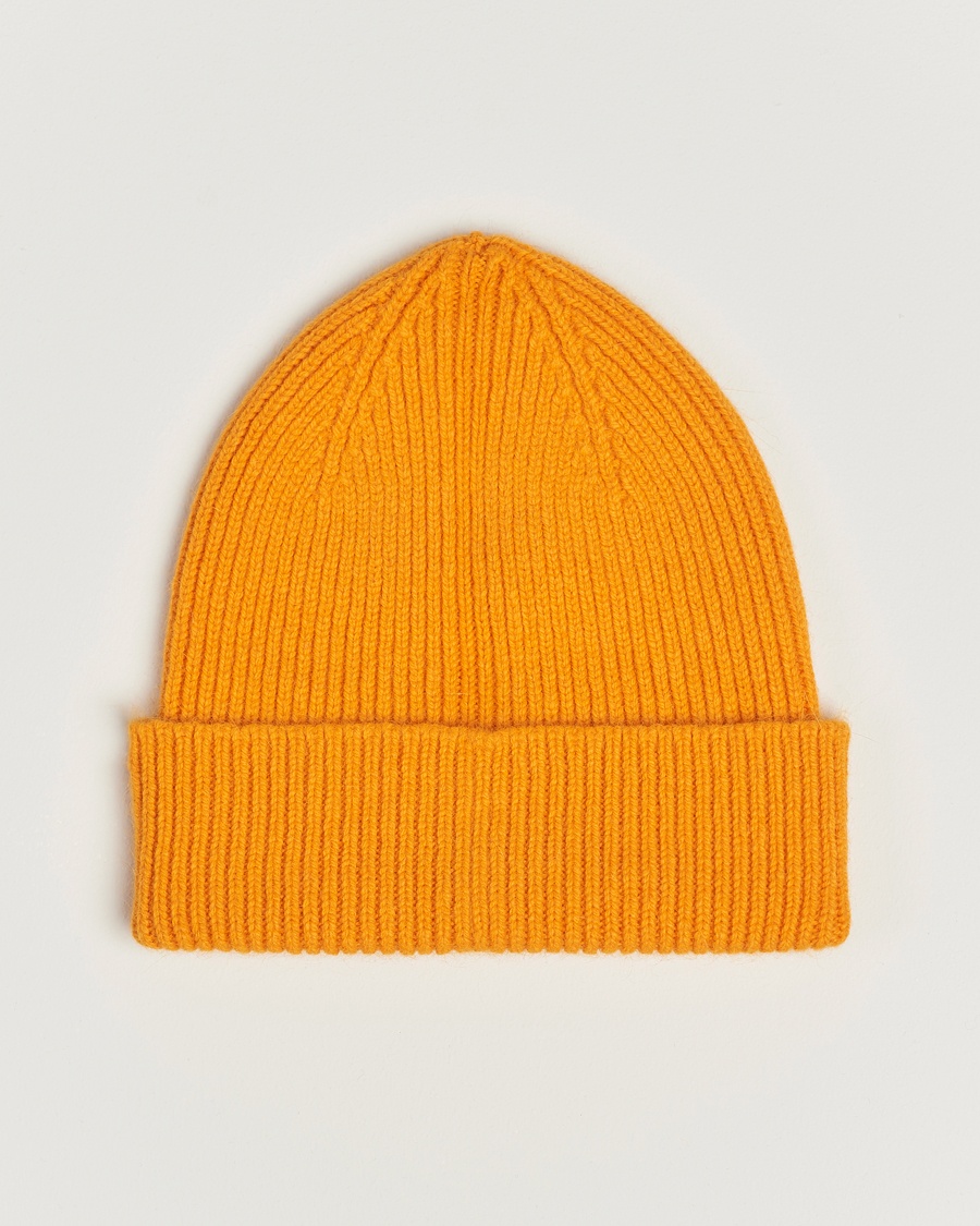 Le Bonnet Lambswool/Caregora Beanie Orange Peel – Oranje