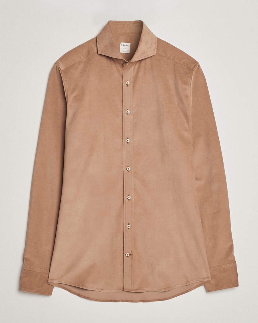Heren | | Stenströms | Slimline Cut Away Corduroy Shirt Camel