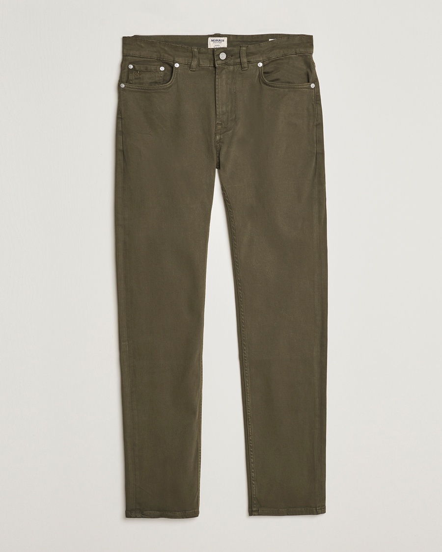 Morris James Brushed 5-Pocket Pant Olive – Groen
