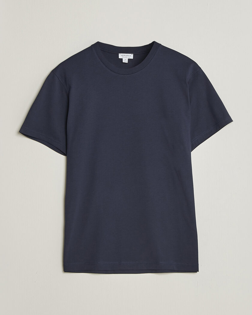 Sunspel Riviera Midweight T-Shirt Navy – Blauw