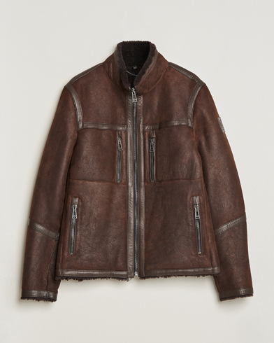 Heren | Belstaff | Belstaff | Tundra Sherling Leather Jacket Earth Brown